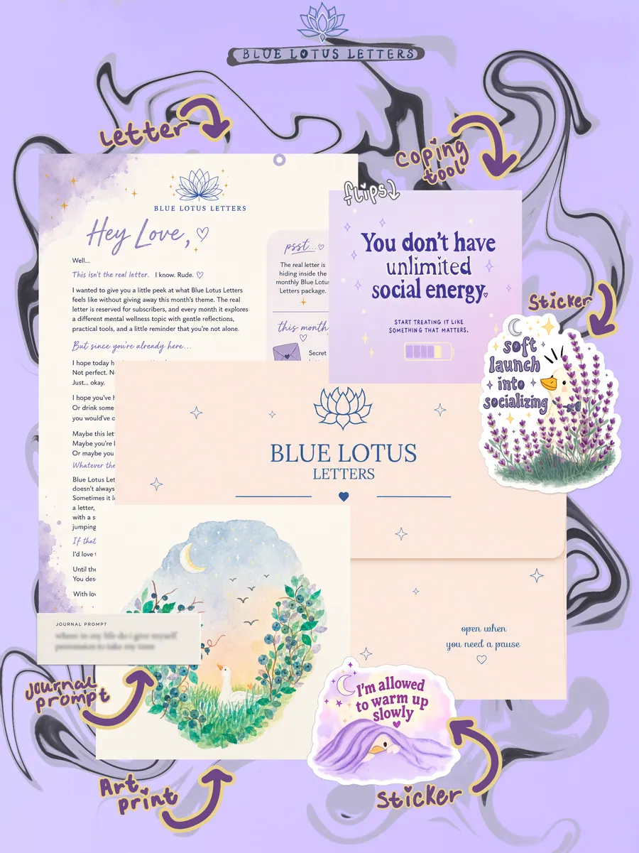 Social Anxiety edition snail mail contents